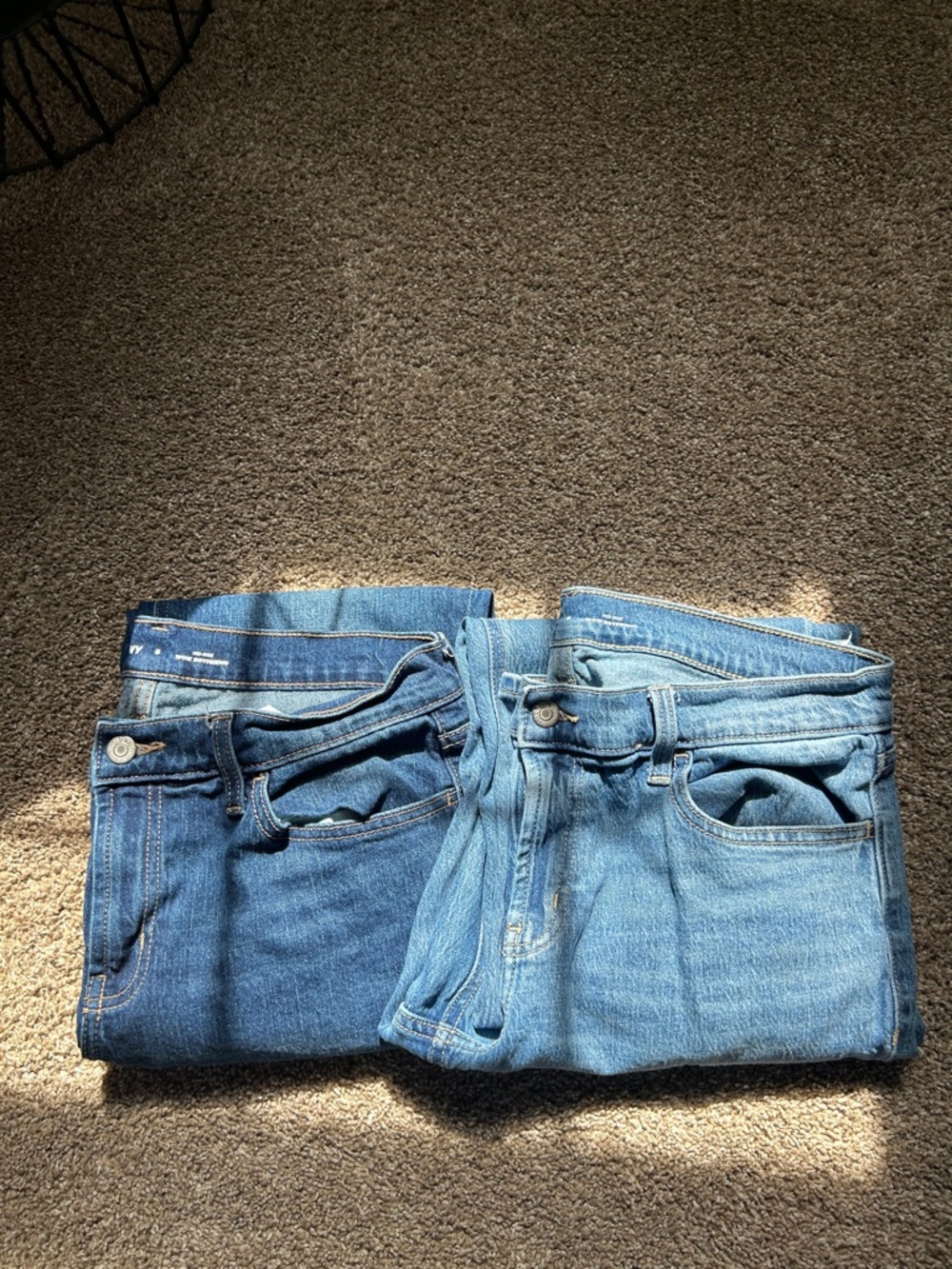 Old Navy Women’s Boyfriend Jeans - Dark & Light Blue Wash